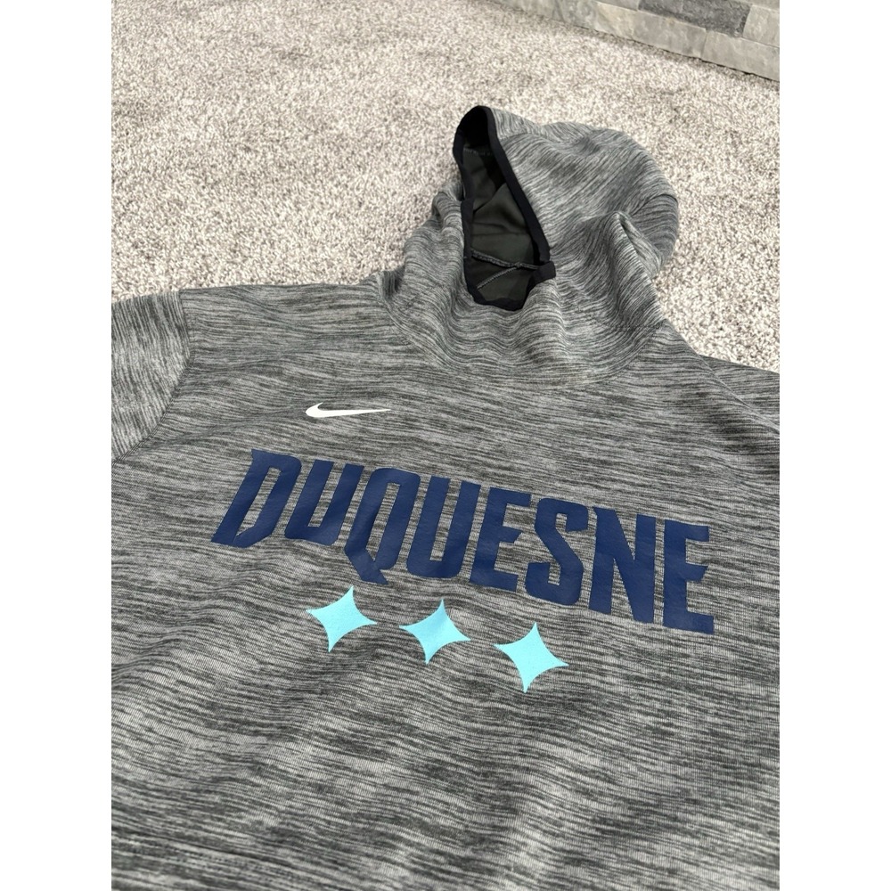 Duquesne University Hoodie Sweatshirt Mens Medium Short Sleeve Heather Gray